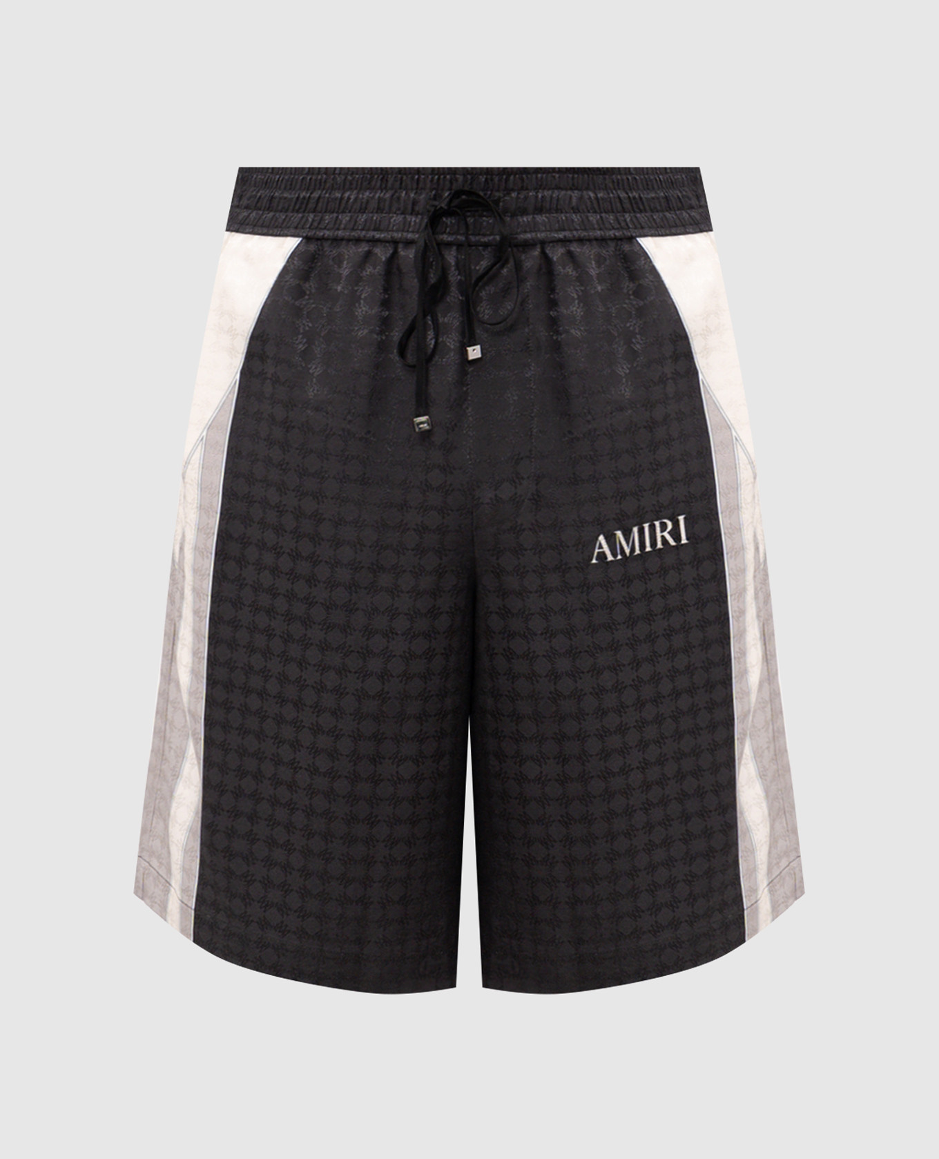 Black monogram silk shorts