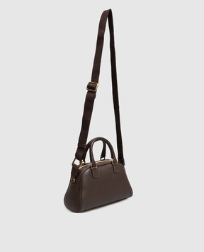 Dolce&Gabbana Children's brown leather bag with logo patch EB0250A0639