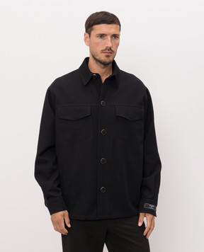 Balmain Black shirt-style wool jacket HH1TH891WD69