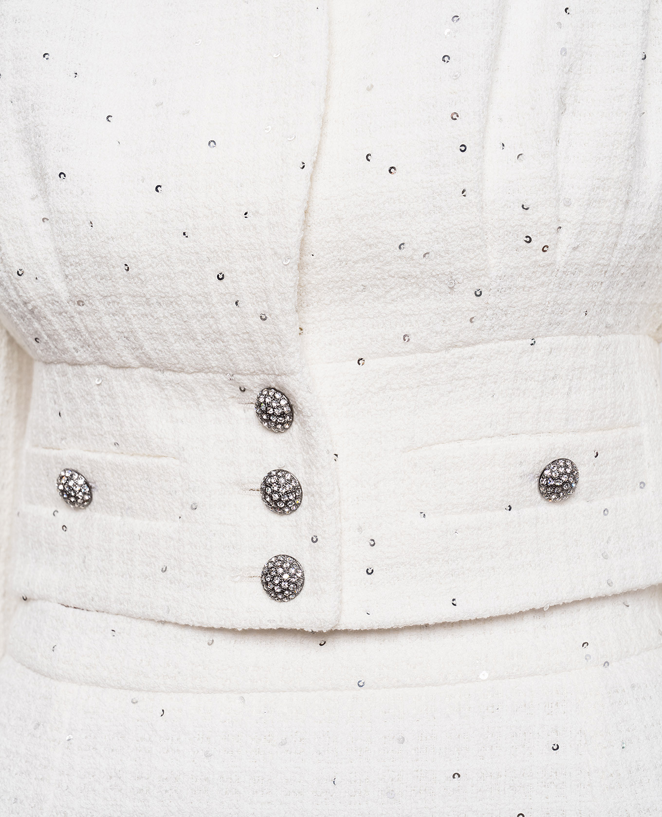 

White tweed cropped jacket with sequins Alessandra Rich