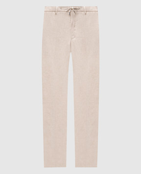 Stefano Ricci Beige linen pants with logo M1T80A0003L0005Q
