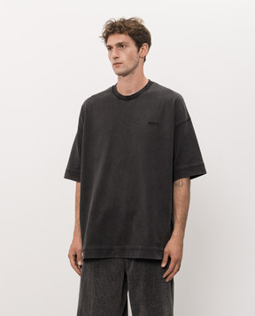 Juun.j Gray T-shirt with branded print JC6742P415