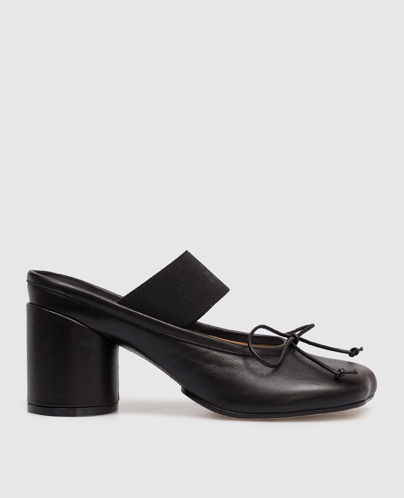 

Black leather Anatomic mules with bow Maison Margiela MM6