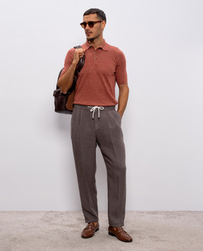 Brunello Cucinelli Brown linen pants M243DE1710