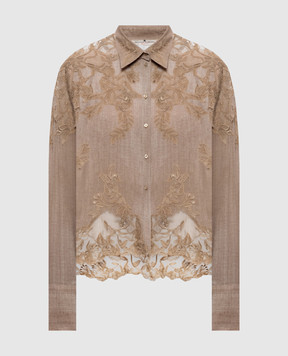 Ermanno Scervino Beige blouse with lace D482K743APEMY