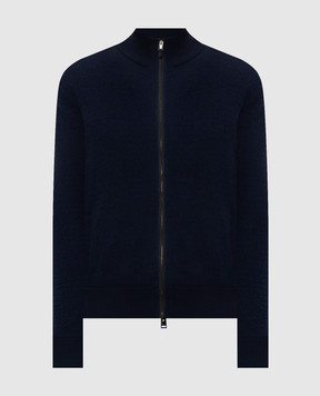 Canali Blue wool and cashmere cardigan MK02547C1238
