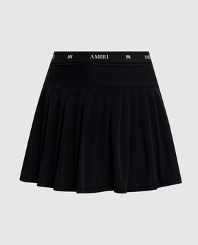 AMIRI Black pleated skirt with logo AWBOAC1006