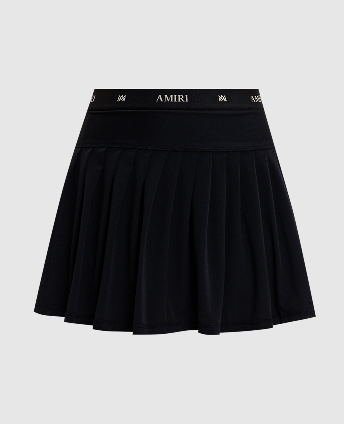 

Black pleated skirt with logo AMIRI