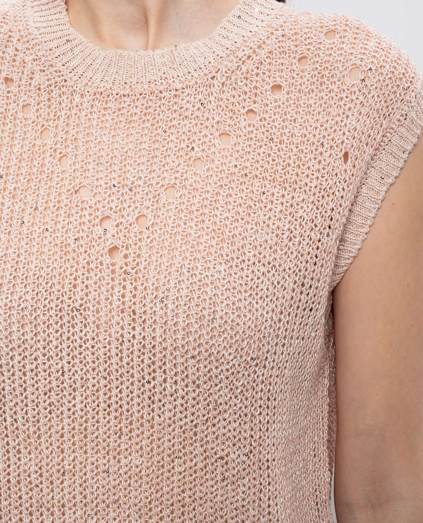 

Pink linen vest with sequins Peserico