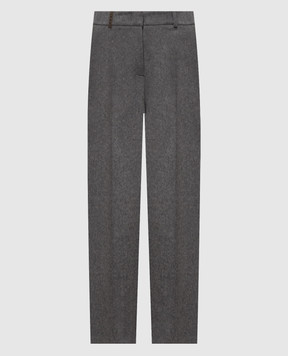 Peserico Gray wool and cashmere pants P0404406718