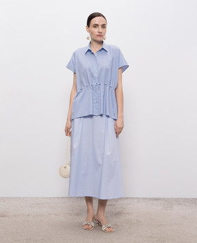Peserico Blue midi skirt with monil chain P0553801979