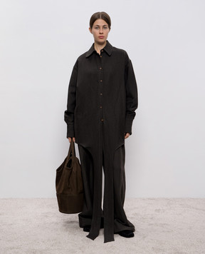 UMA WANG Gray linen and wool shirt UW1022
