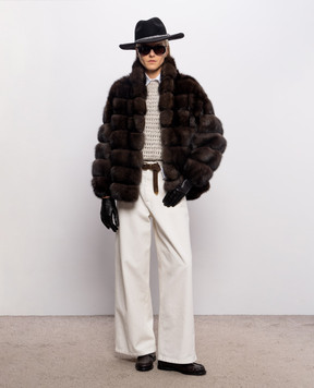 Rindi Brown sable fur coat 077ZB026