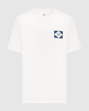 C.P. Company Ivory T-shirt with logo print MTS267A110656W