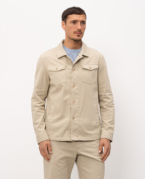 Florentino Beige shirt-style linen jacket 126347613724