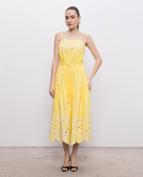 Christy Lynn Yellow Avery sundress with linen CLD232F29