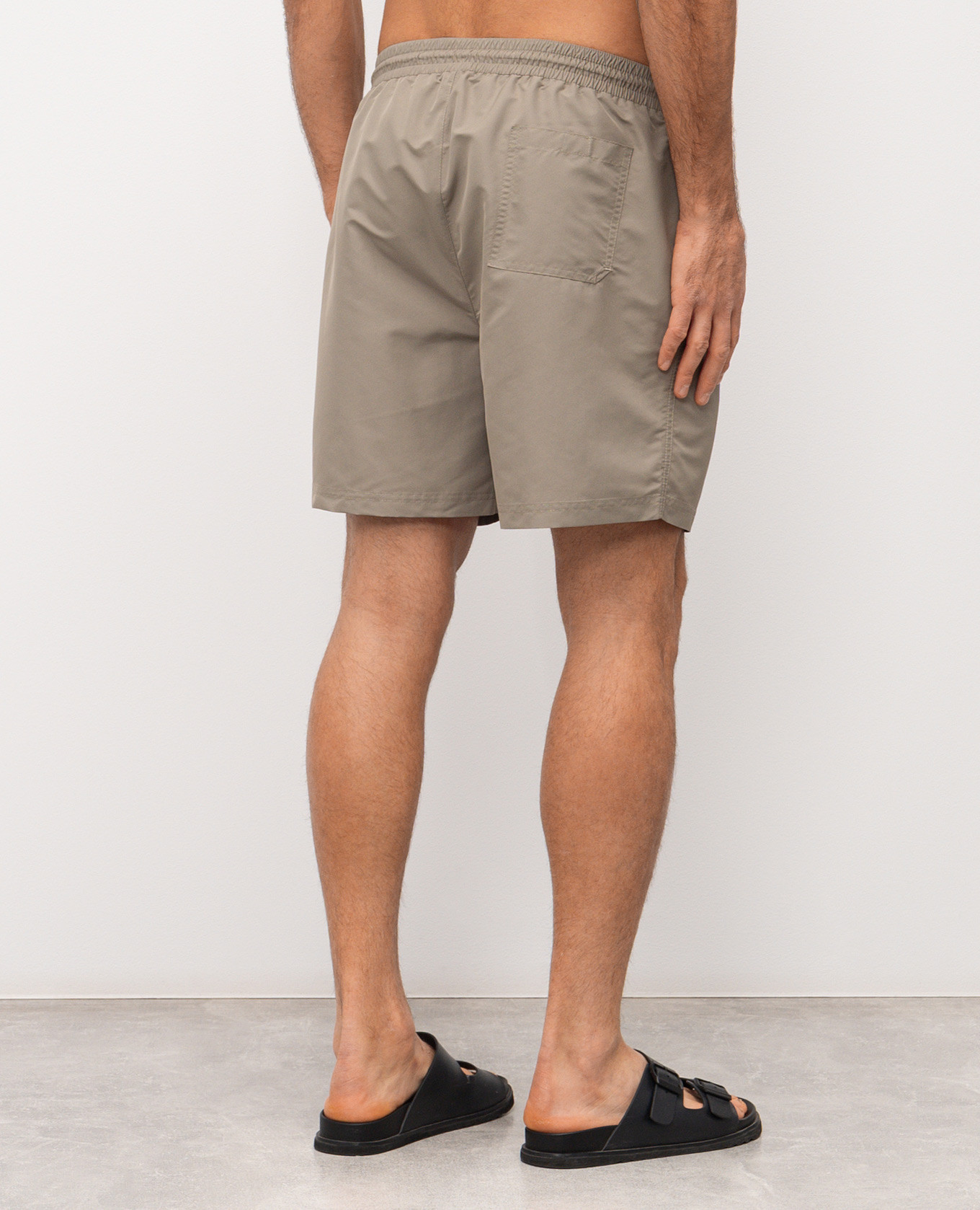 

Khaki swim shorts with logo emblem Brunello Cucinelli