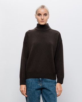 Peserico Brown wool, silk and cashmere sweater S99987F0509283