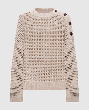 Brunello Cucinelli Beige openwork sweater M89302610