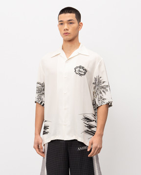 AMIRI Beige printed silk shirt AMTOSH1127