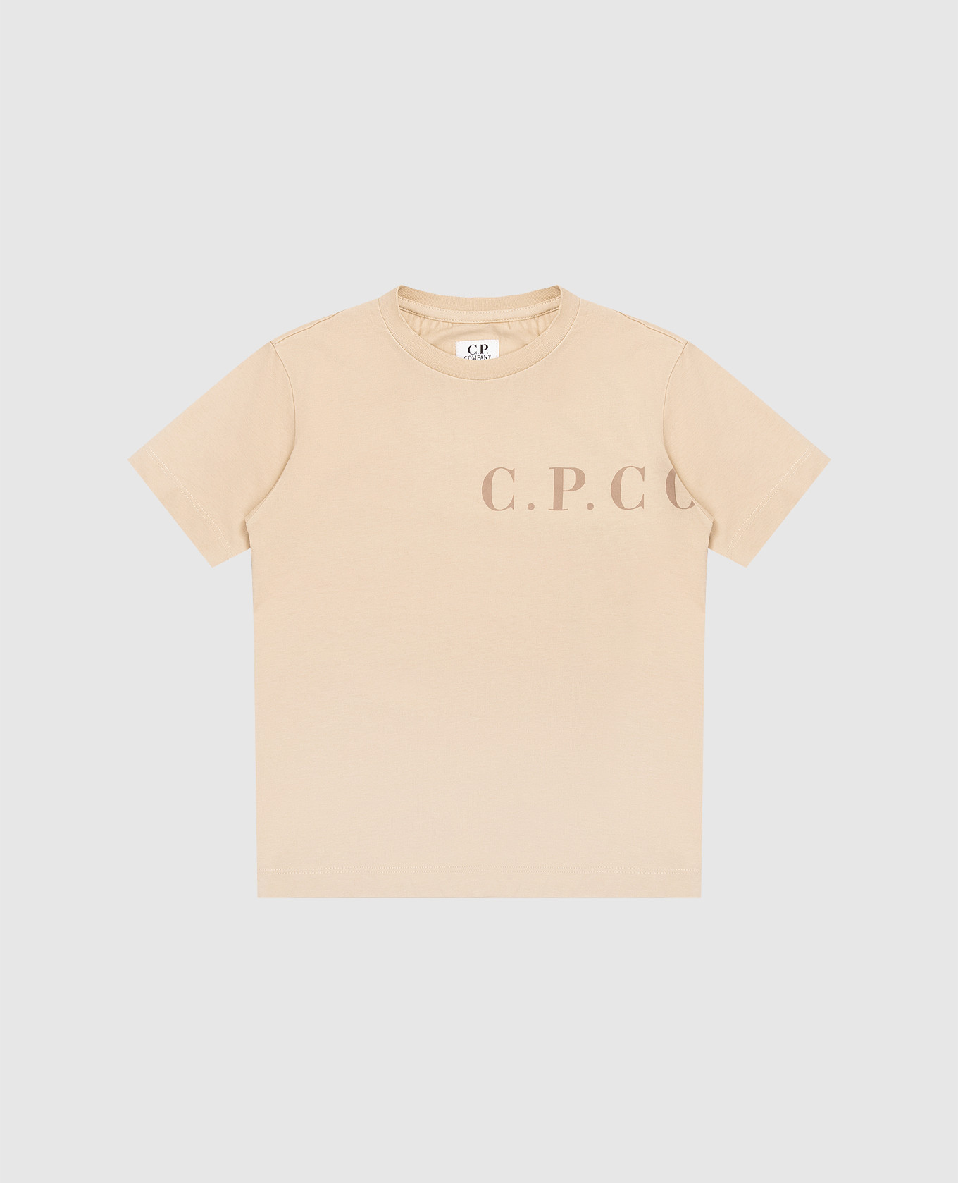 Children's beige T-shirt with logo