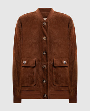 Valentino Brown suede bomber jacket 9B3NB06ZA9L