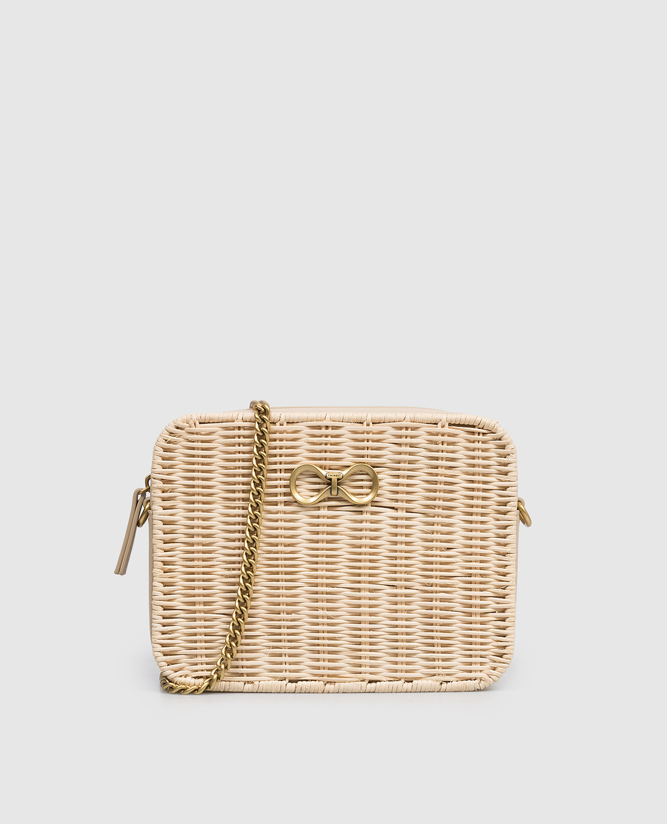 

Beige woven crossbody bag Twinset
