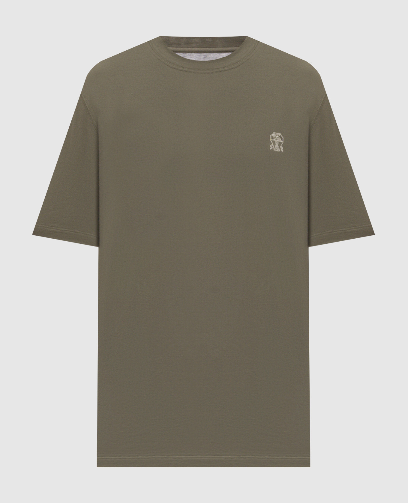 Khaki T-shirt with emblem
