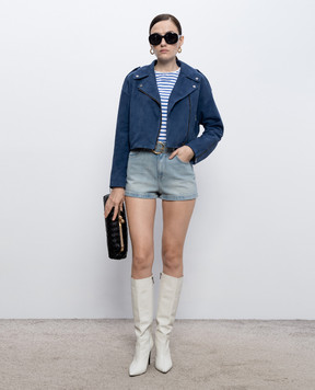 Twinset White striped top with logo embroidery 261LM2GAA
