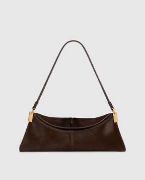 Balmain Brown leather trapezoid bag 64-83 HN0AE095LPOH