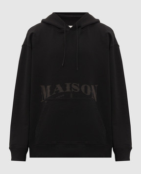 Maison Margiela MM6 Black hoodie with logo print SH0GU0049M25025