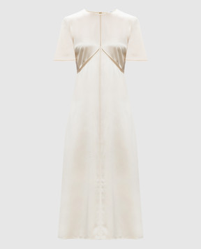 JOSEPH Aura beige silk midi dress JF009934