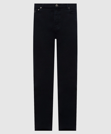 Blue jeans with logo patch