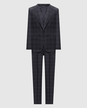 Dolce&Gabbana Blue checked wool suit GK05UTFQ2NO