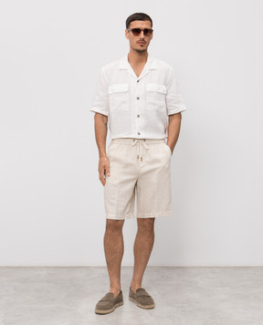 Peserico Ivory linen shorts R54235T00D02494