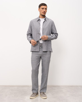 Castangia dal 1850 Gray linen, wool and silk pants DMP8S26