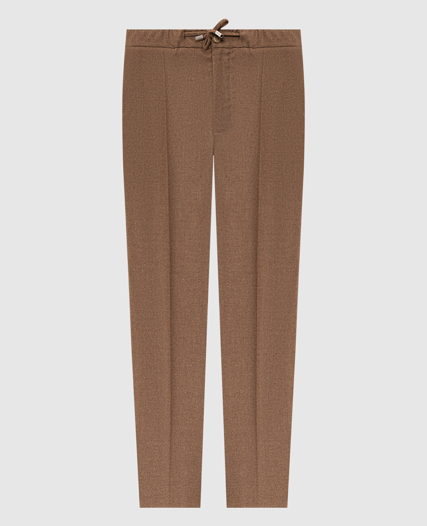 Brown wool and cashmere pants
