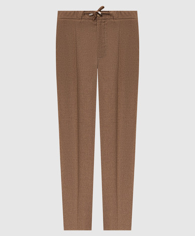 Pantaloni marroni in lana e cashmere