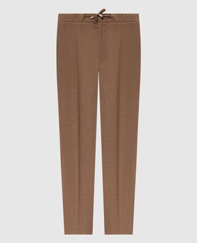 Enrico Mandelli Brown wool and cashmere pants GYMP015804