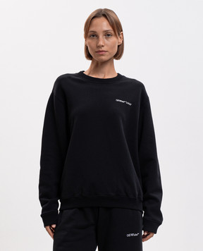 Off-White Black sweatshirt with logo print 2FE00504T