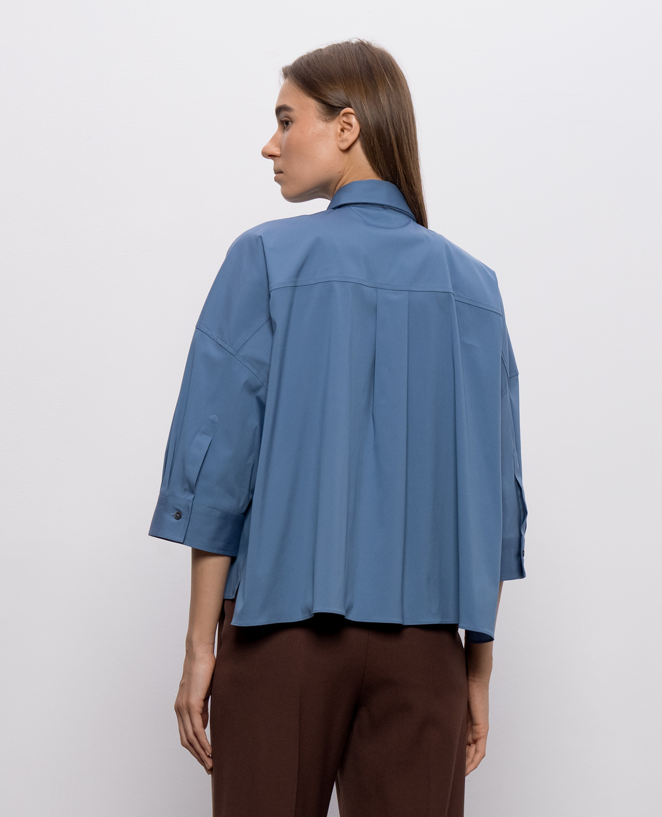 Blue shirt with a monil chain Brunello Cucinelli 4