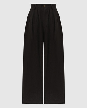 UMA WANG Gray linen and wool palazzo pants UW3008