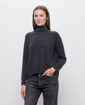 Max Mara Weekend Gray ZARINA golf jacket made of wool and cashmere WKDZARINA