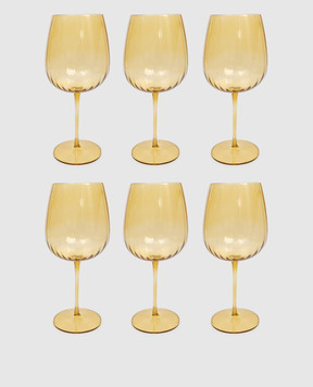 La Reine Set of yellow glasses ROMANTIC 6 pcs. OPIUM75ROMANTIC