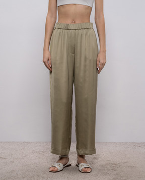 Peserico Khaki pants with lapels A0403606638