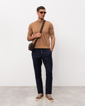 Cashmere&Whiskey Brown silk t-shirt FS03