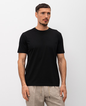 Pini Parma Black straight-cut T-shirt TSHJERBLACK