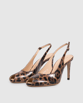 Babe Pay Pls Patent leather slingbacks in leopard print 237804LA