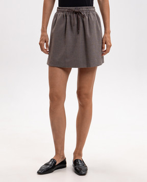 Twinset Brown checked mini skirt 262TP2634