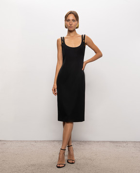 Versace Black wool sheath dress 10267001A17793